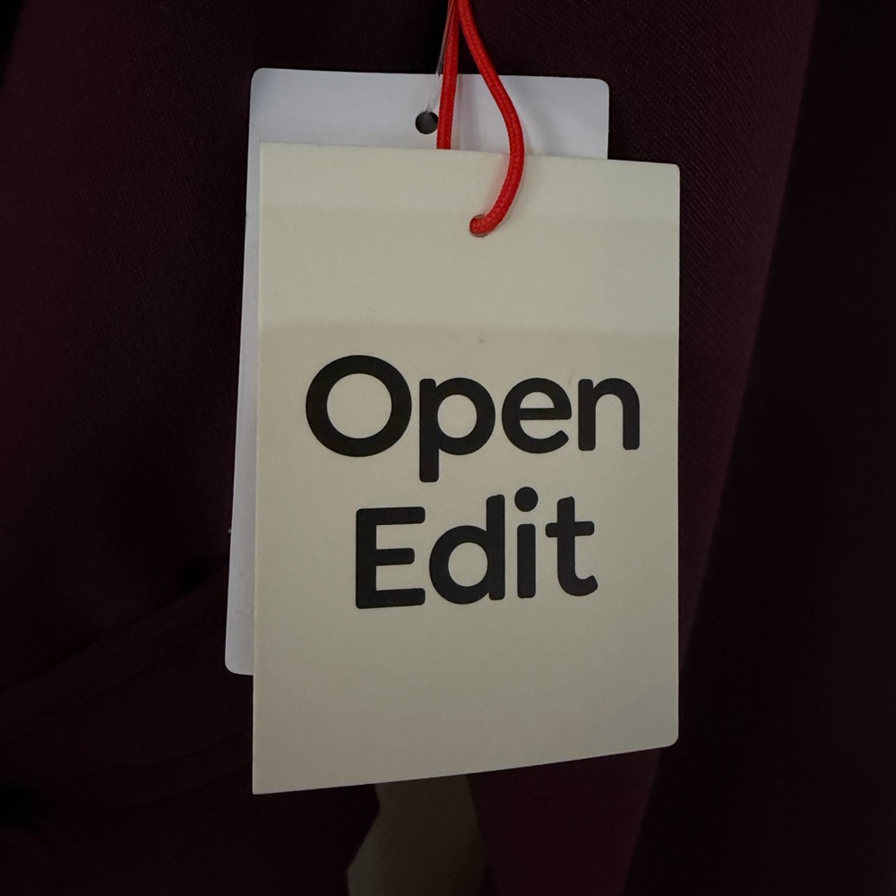 Chic Burgundy Long Blazer by Open Edit - Picture 3 of 7